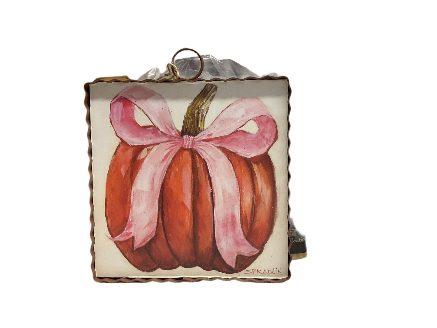 F25147 Pink bow pumpkin