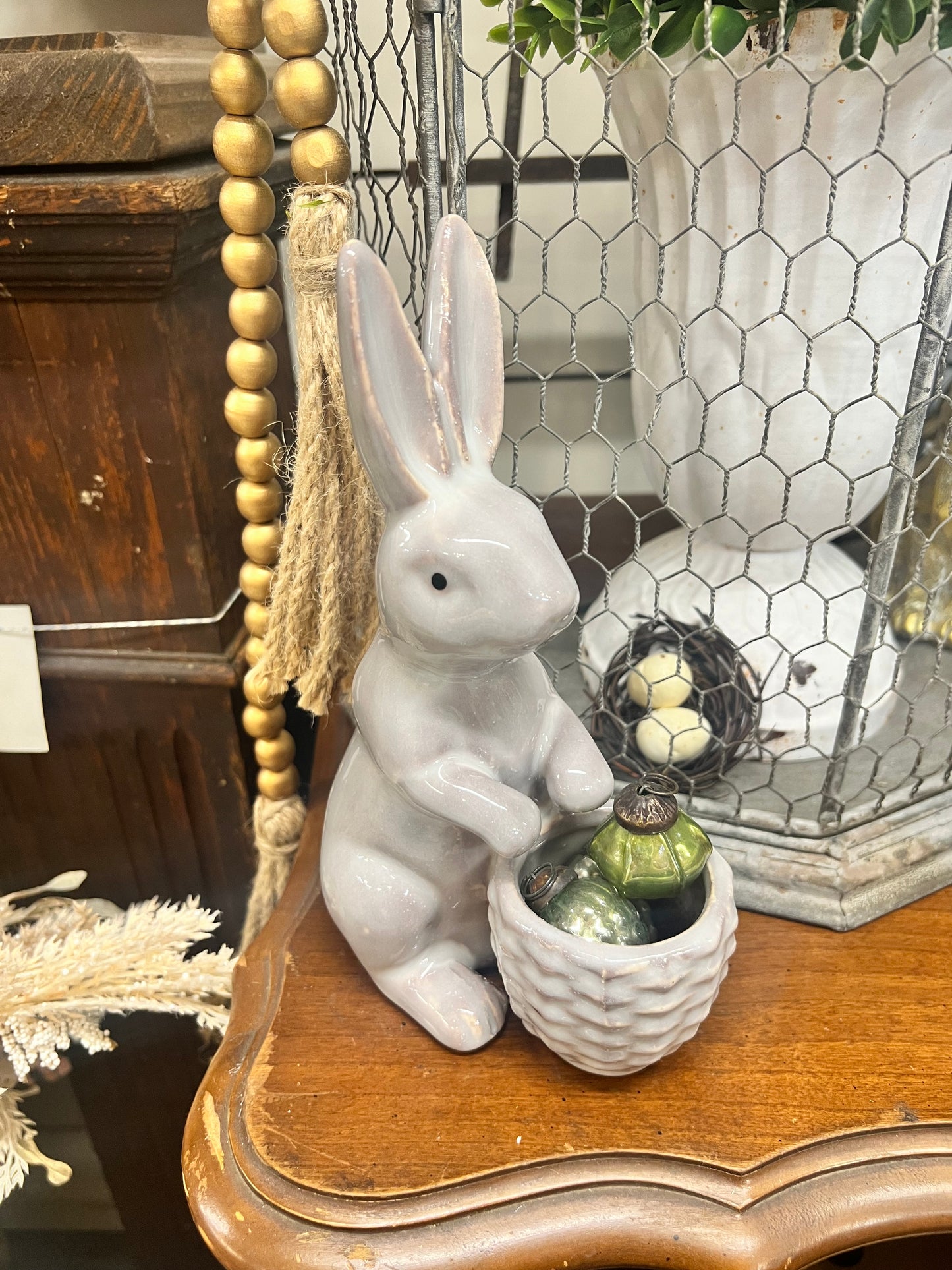 Bunny W\basket Ceramic