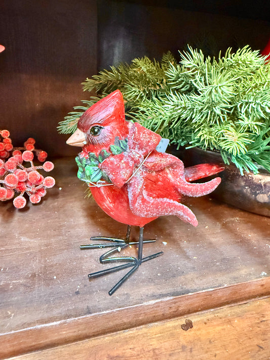 Cardinal with bow