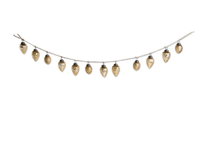 Gold Mercury Glass Acorn Garland