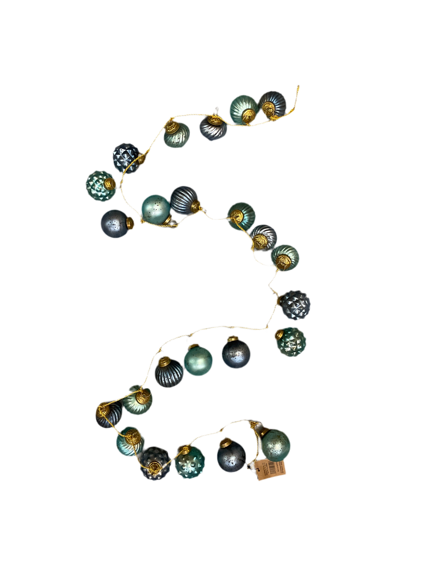 Mercury Glass Garland Large Blue