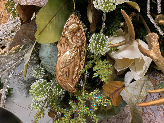 Mary & Jesus orn gold
