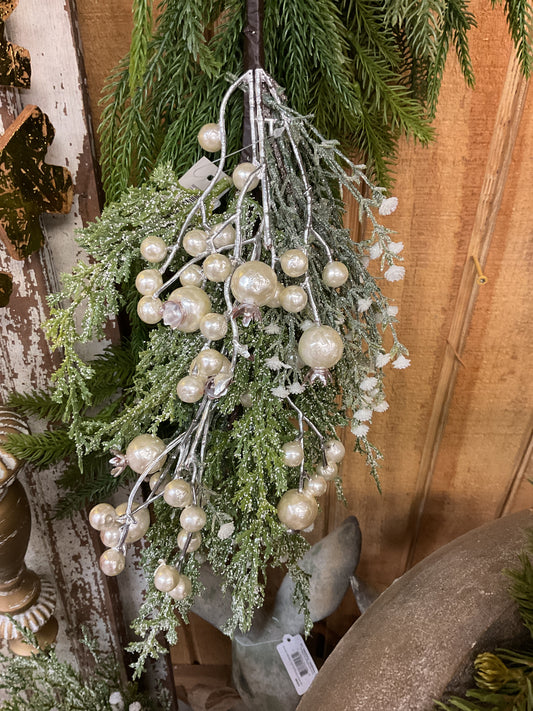 Cypress Pine Spray W/pearls