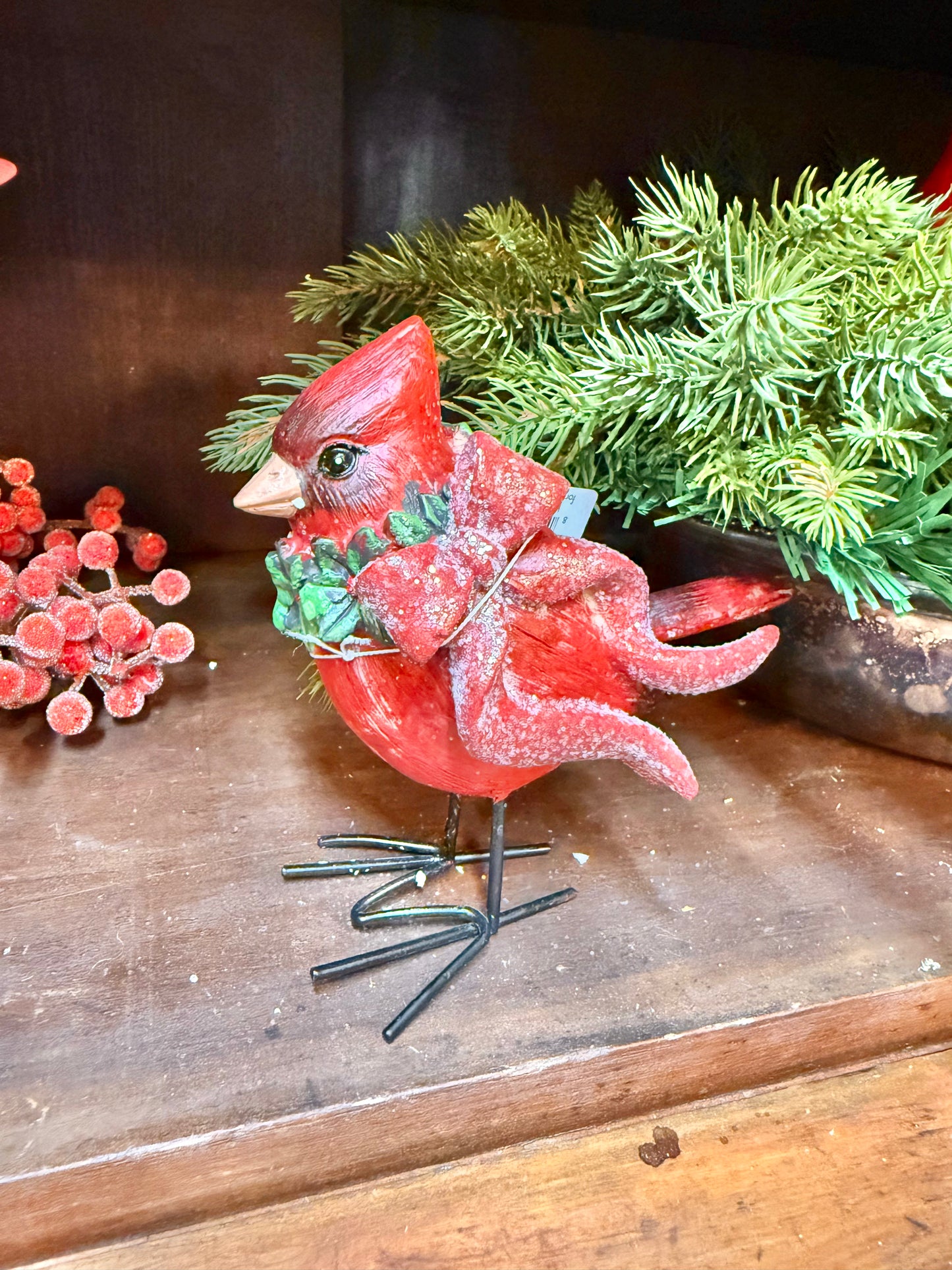 Cardinal with bow