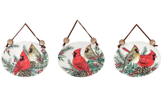 Cardinal oval orn