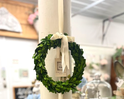 Boxwood Wreath with ribbon Large
