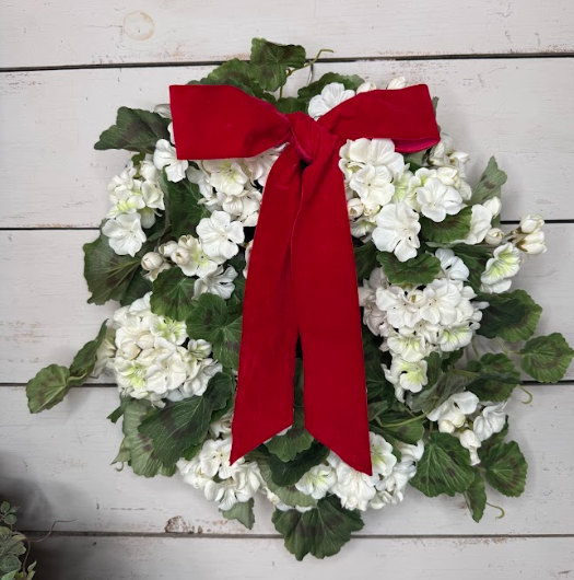 White Geranium Wreath