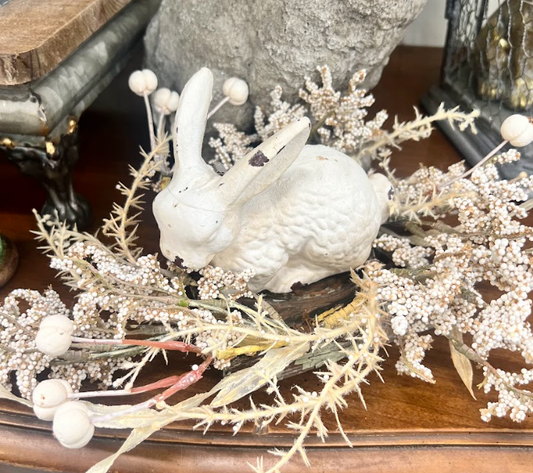 White Cast iron bunny