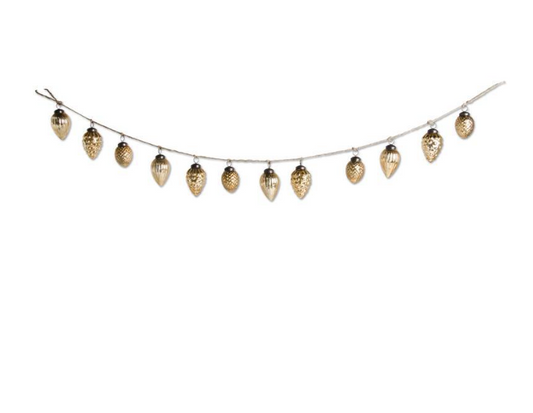 Gold Mercury Glass Acorn Garland